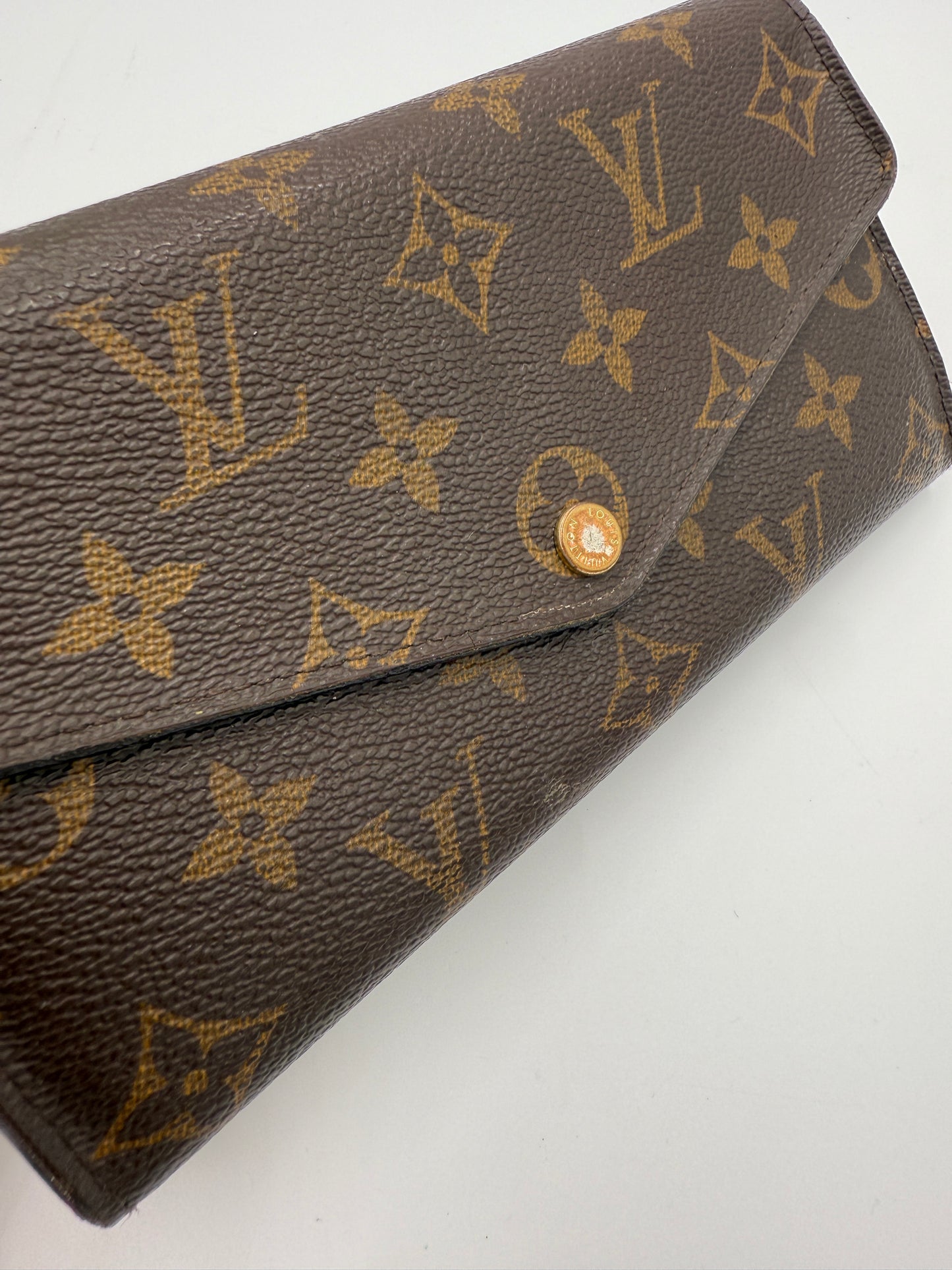 Louis Vuitton Monogram Red Leather Interior Sarah Wallet