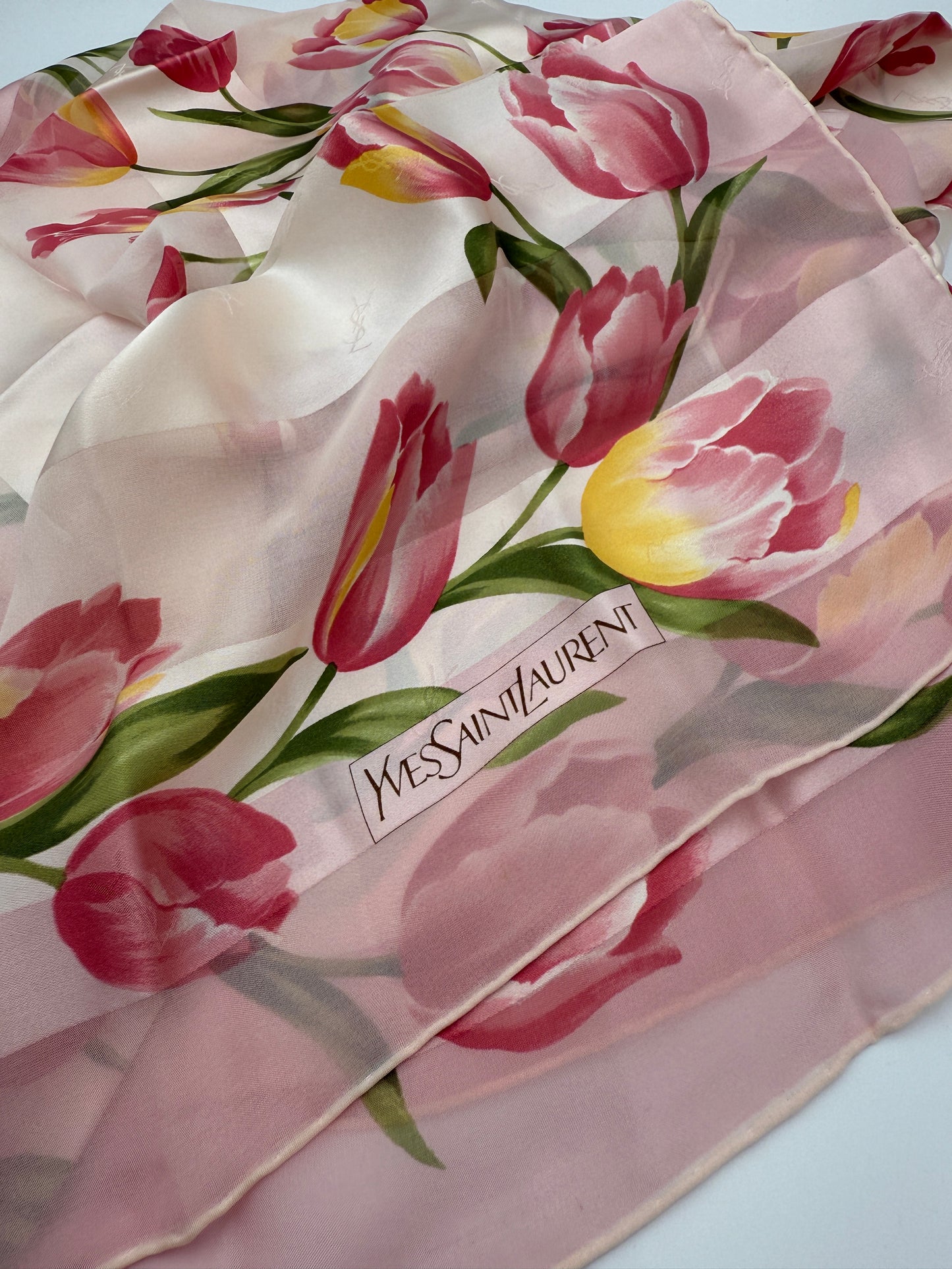 YSL Yves Saint Laurent 100% Silk Scarf