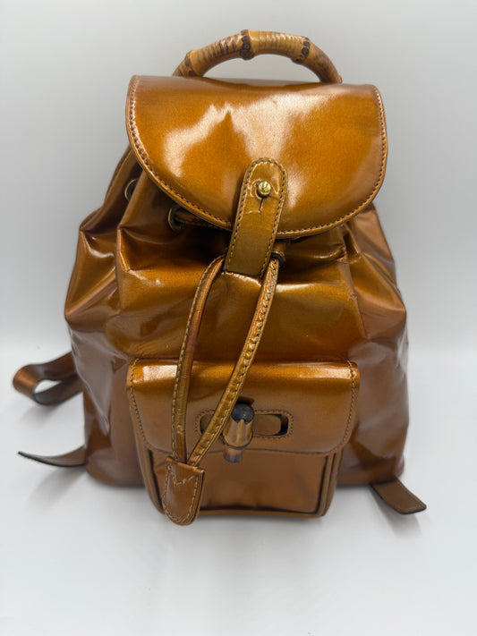 Gucci Bronze Patent Leather Mini Back Pack 00317050030