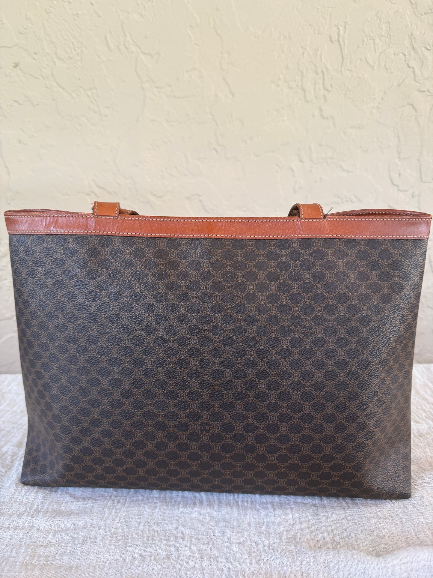 Celine Vintage Macadam Canvas Tote Bag 1998