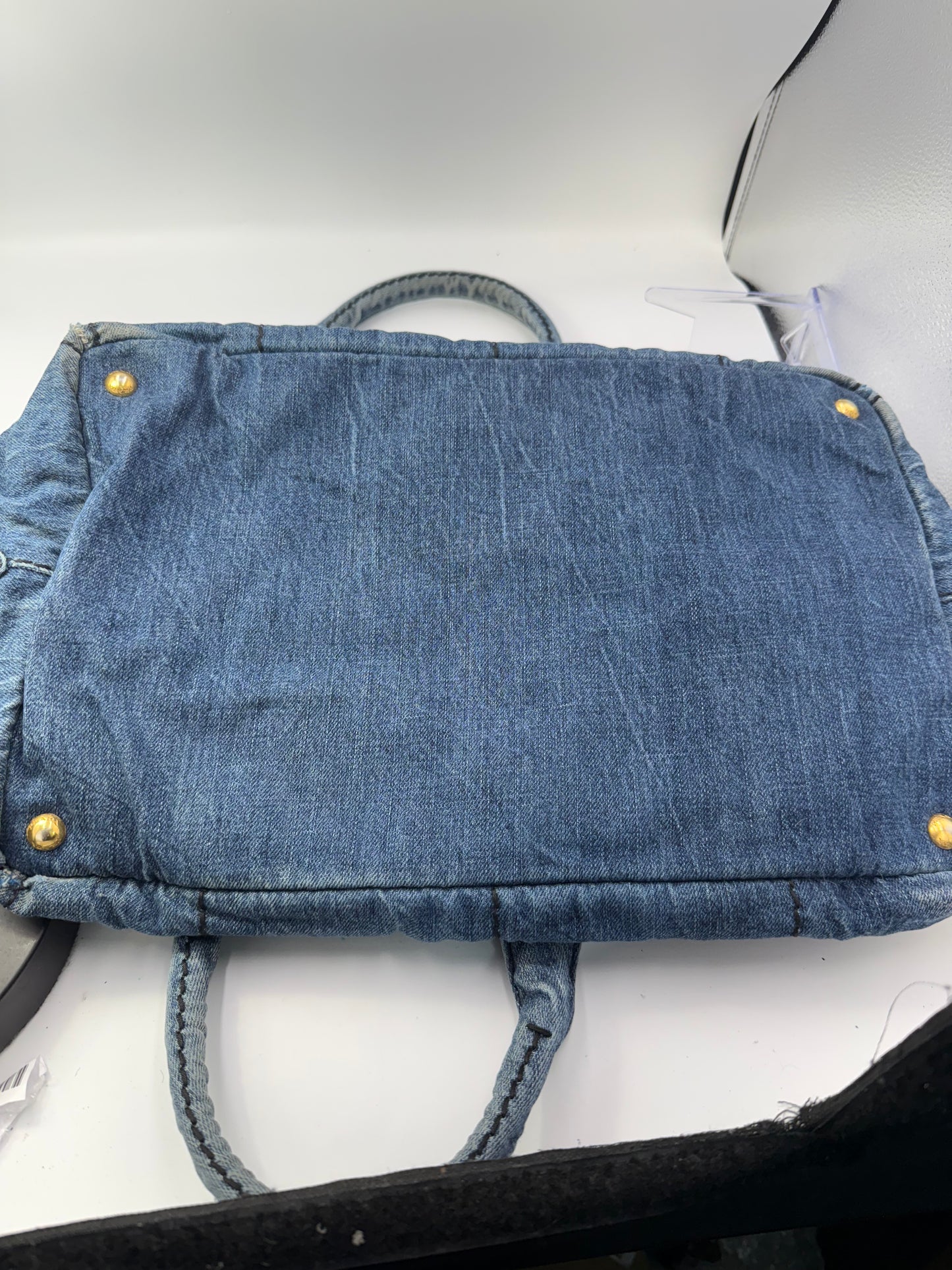 Prada Demim Canapa Medium Tote Bag