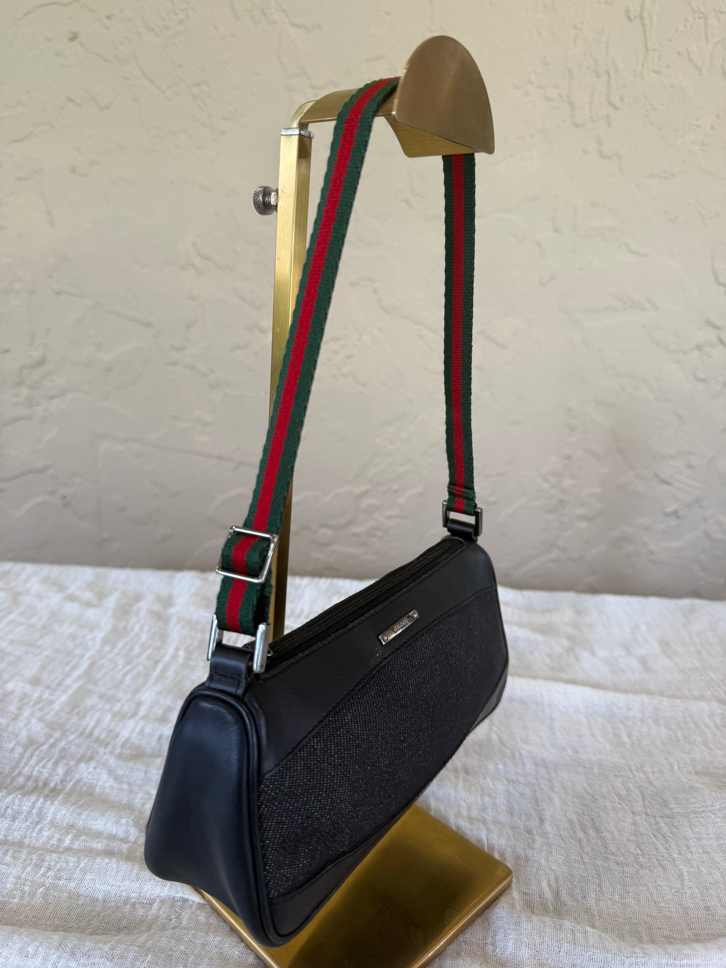 Gucci Black Denim Sherry Line Mini Shoulder Bag