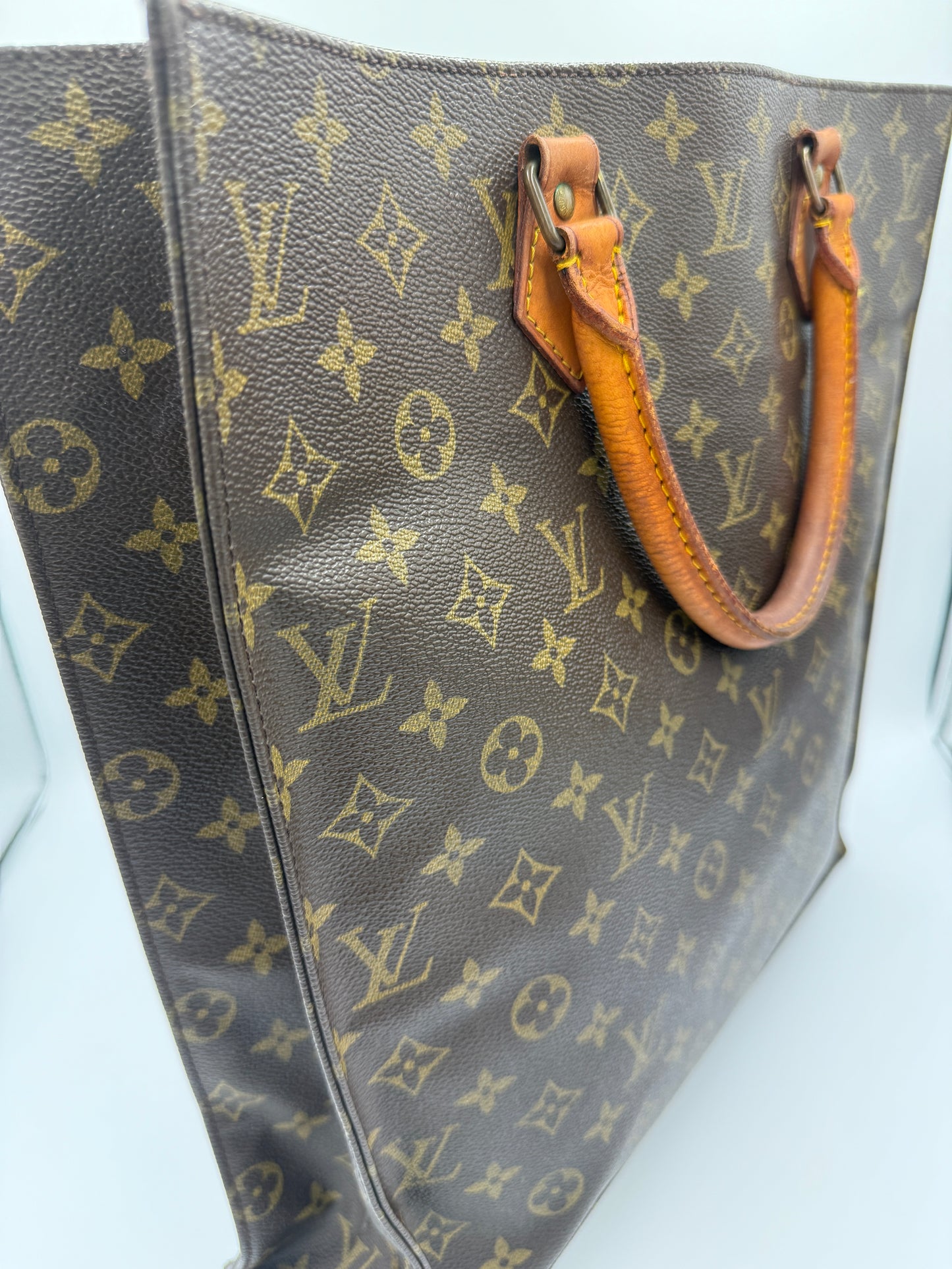 Louis Vuitton Monogram Coated Canvas Sac Plat Shopper Tote MI863