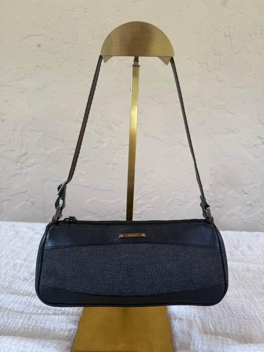 Gucci Black Denim Sherry Line Mini Shoulder Bag