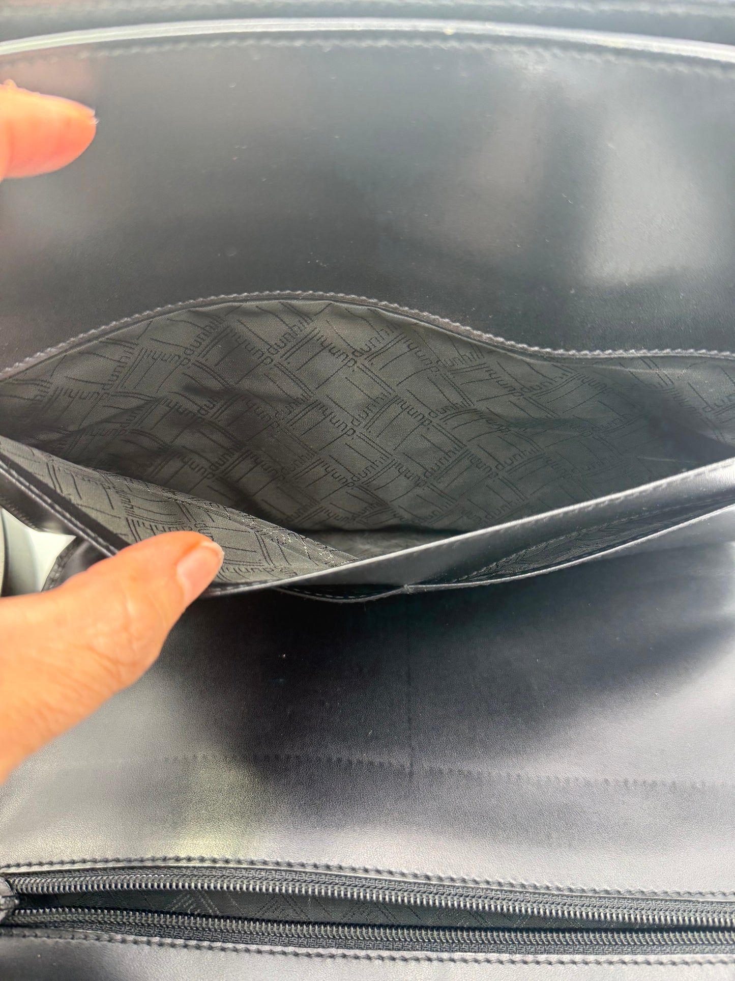 Dunhill Black Leather Toiletry Travel Clutch