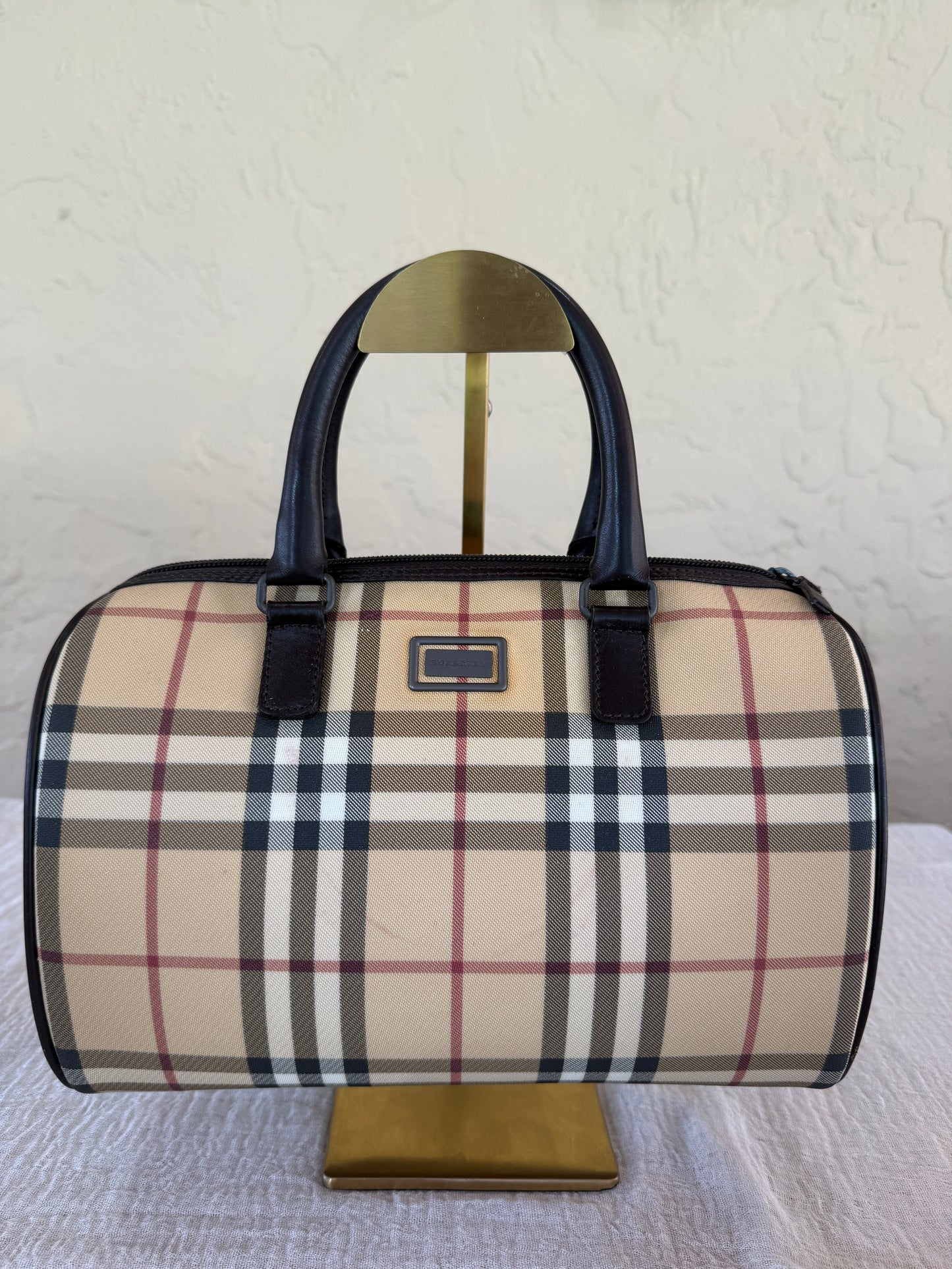 Burberry Vintage Nova Check Mini Boston Bag