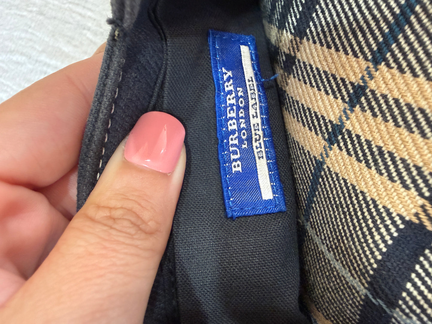 Burberry Blue Denim Like Canvas Tote with Removable Zipper Pouch