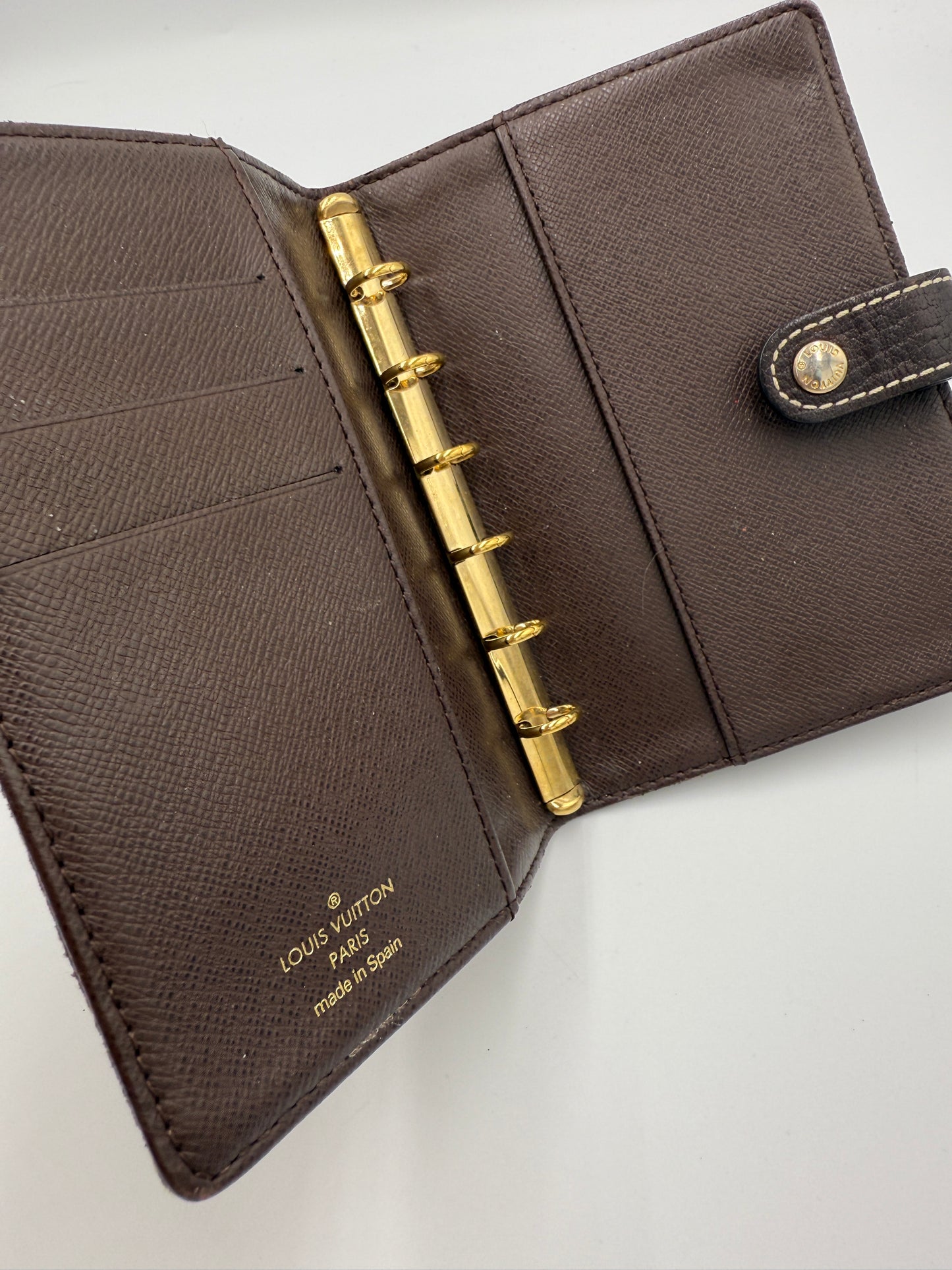 Louis Vuitton Brown Mini Lin Agenda Passport Holder CA2057
