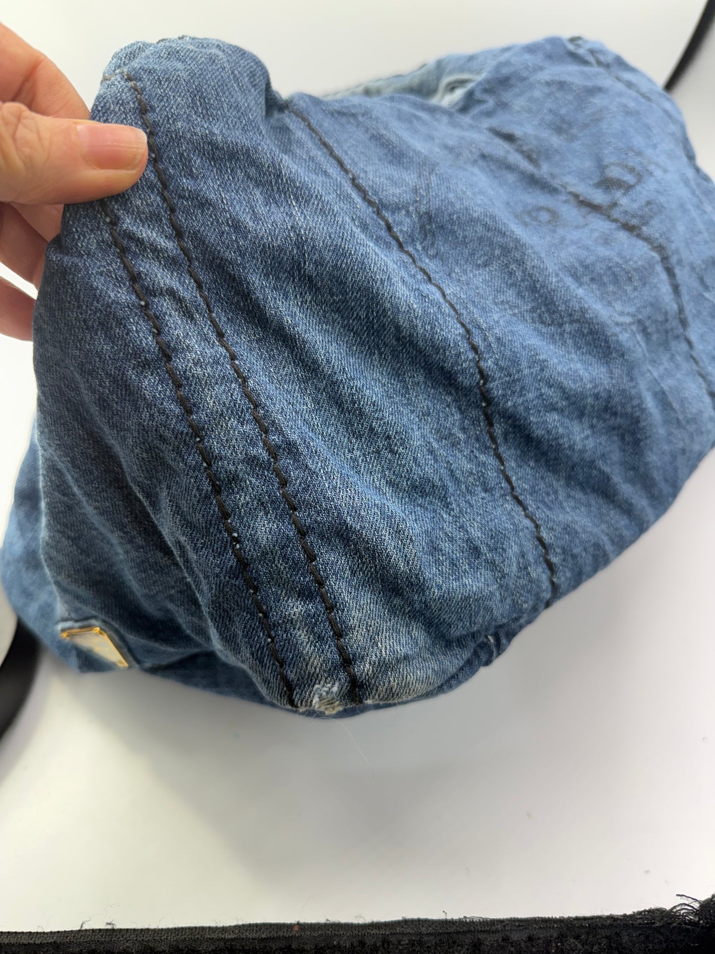 Prada Demim Canapa Medium Tote Bag