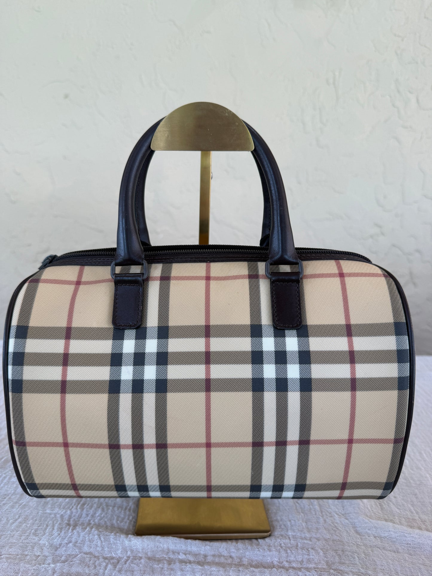 Burberry Vintage Nova Check Mini Boston Bag