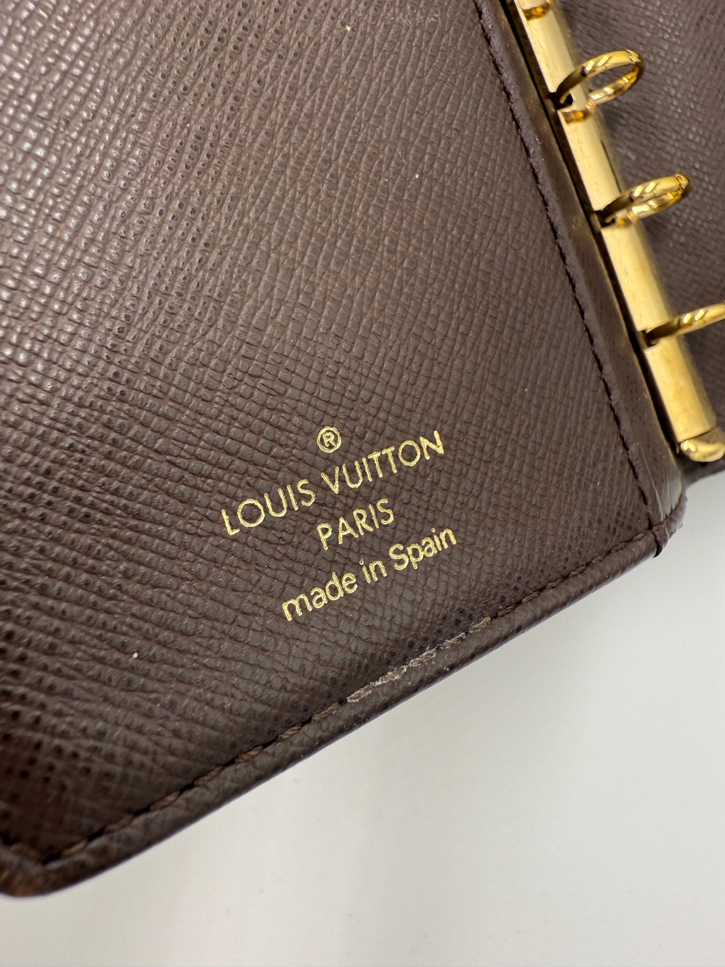 Louis Vuitton Brown Mini Lin Agenda Passport Holder CA2057