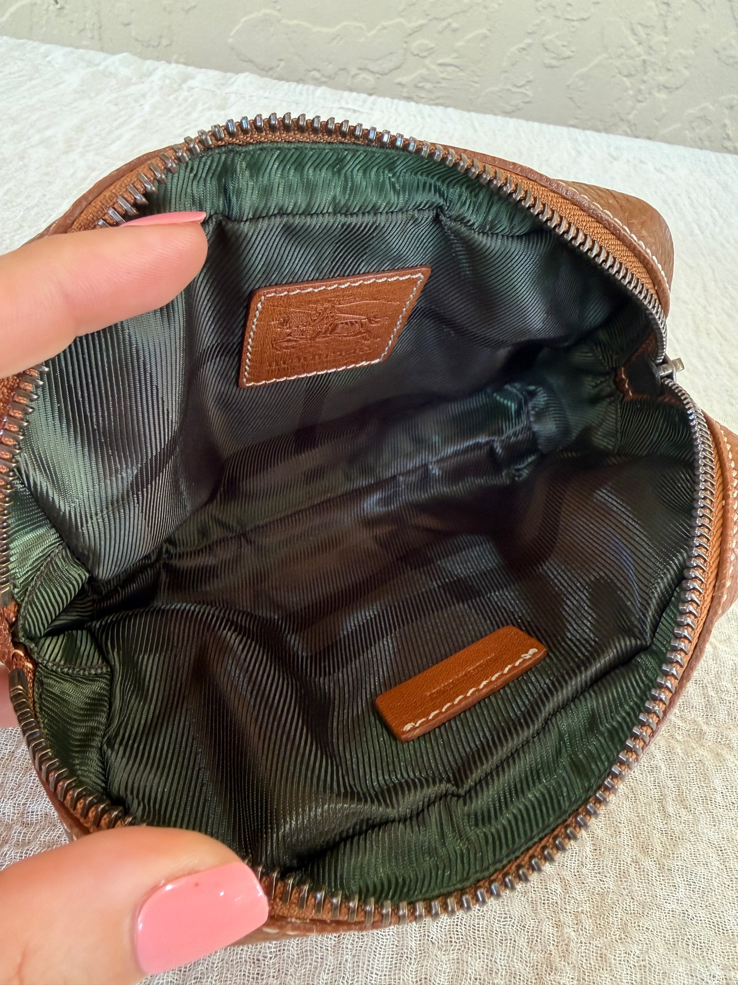 Burberry Pebbled Leather Cosmetic or Toiletry Pouch