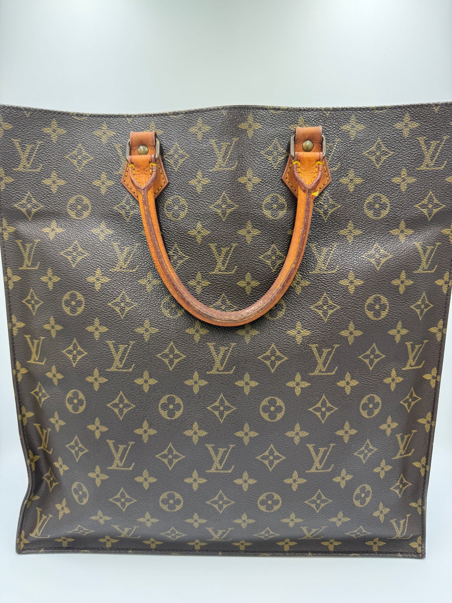 Louis Vuitton Monogram Coated Canvas Sac Plat Shopper Tote MI863