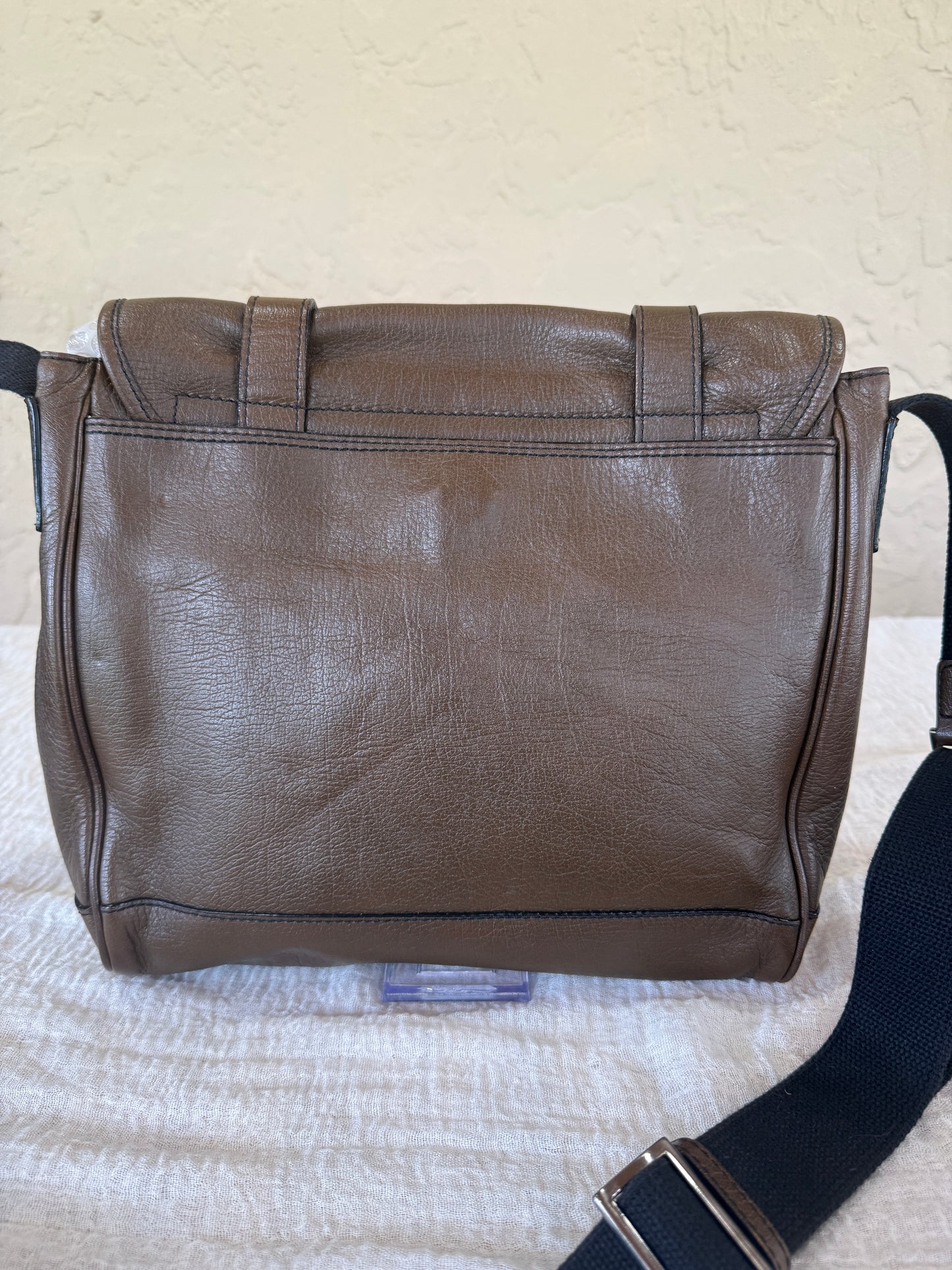 Burberry Unisex Brown Leather Nova Check Crossbody