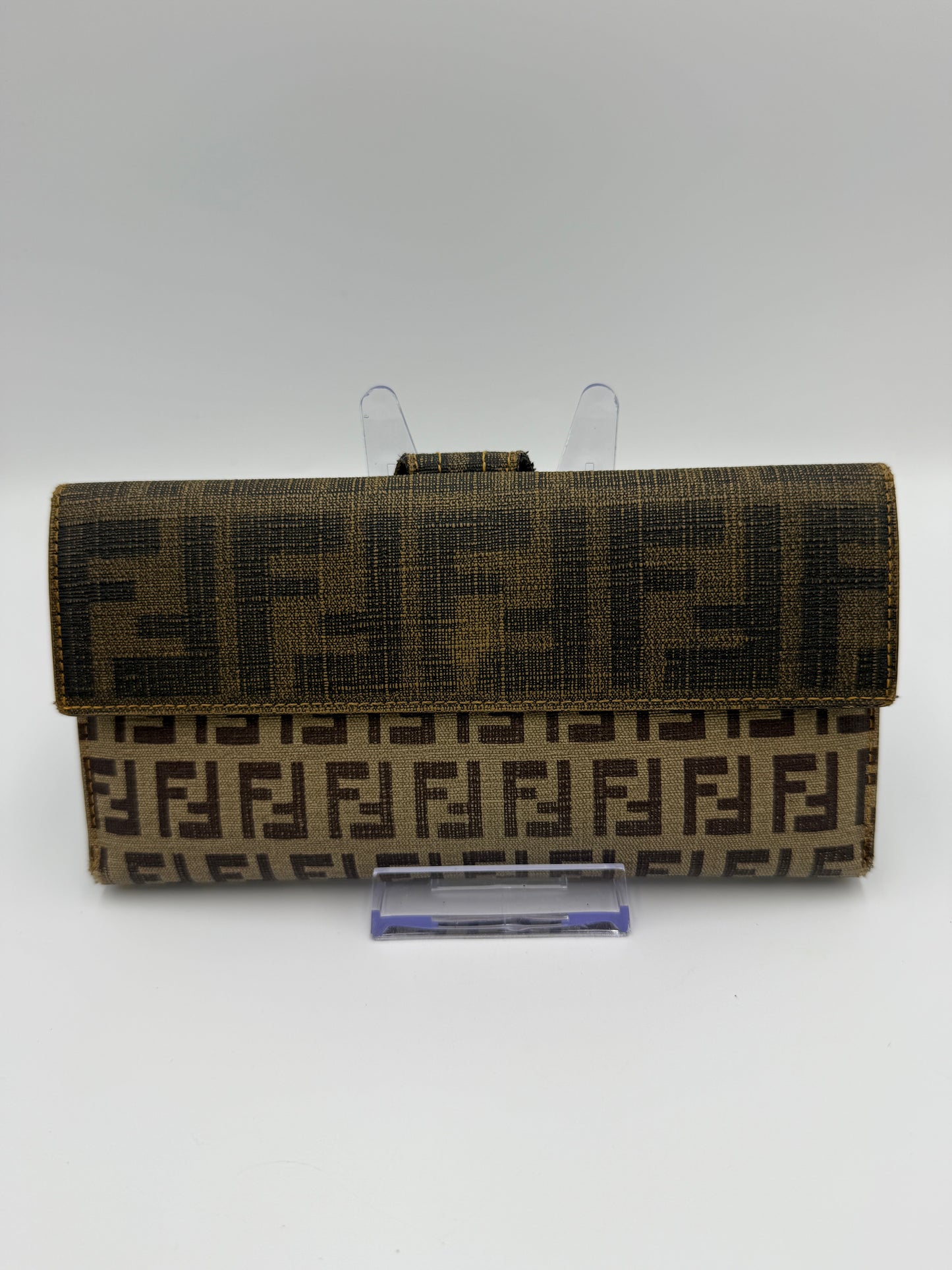 Fendi Brown Zucca Coated Canvas Long Wallet