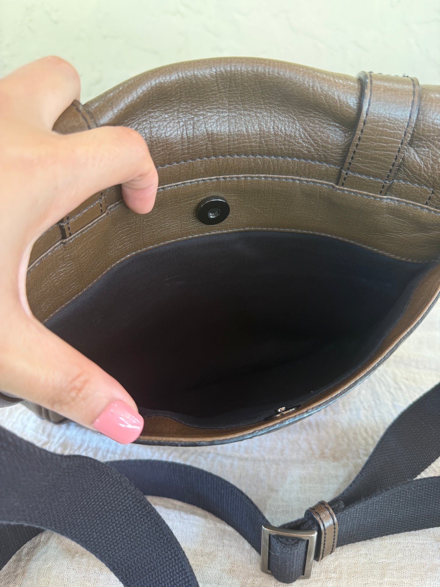 Burberry Unisex Brown Leather Nova Check Crossbody