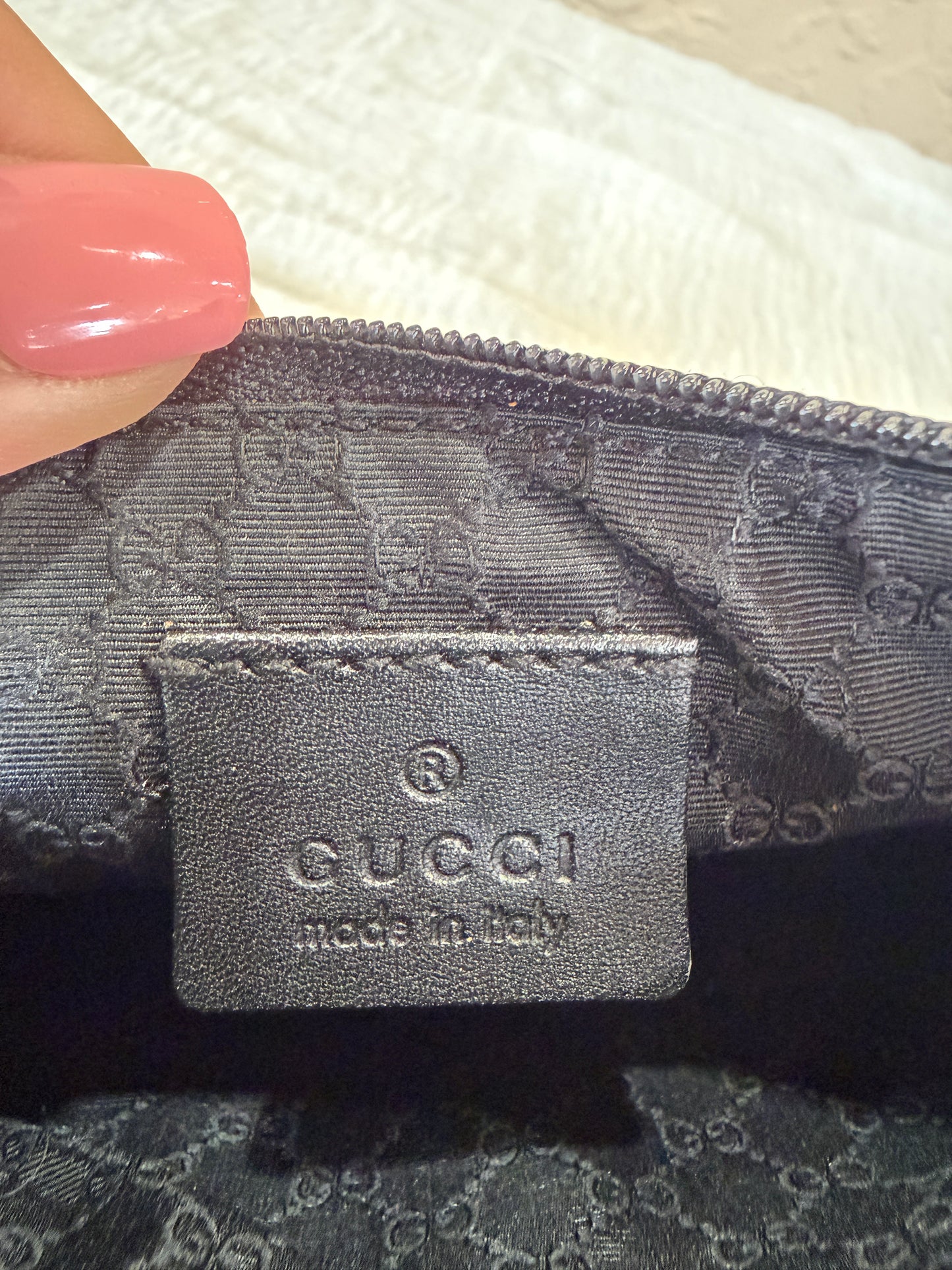 Gucci Black Denim Sherry Line Mini Shoulder Bag