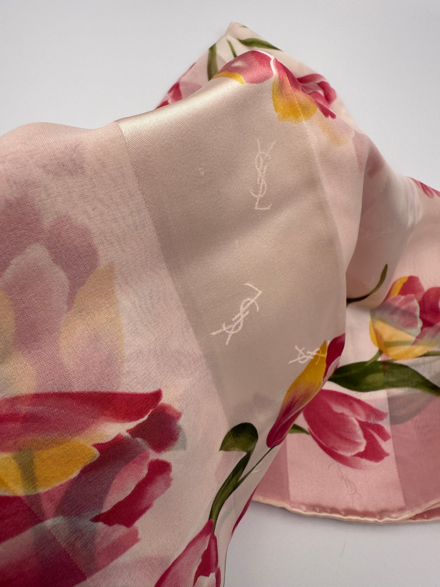 YSL Yves Saint Laurent 100% Silk Scarf