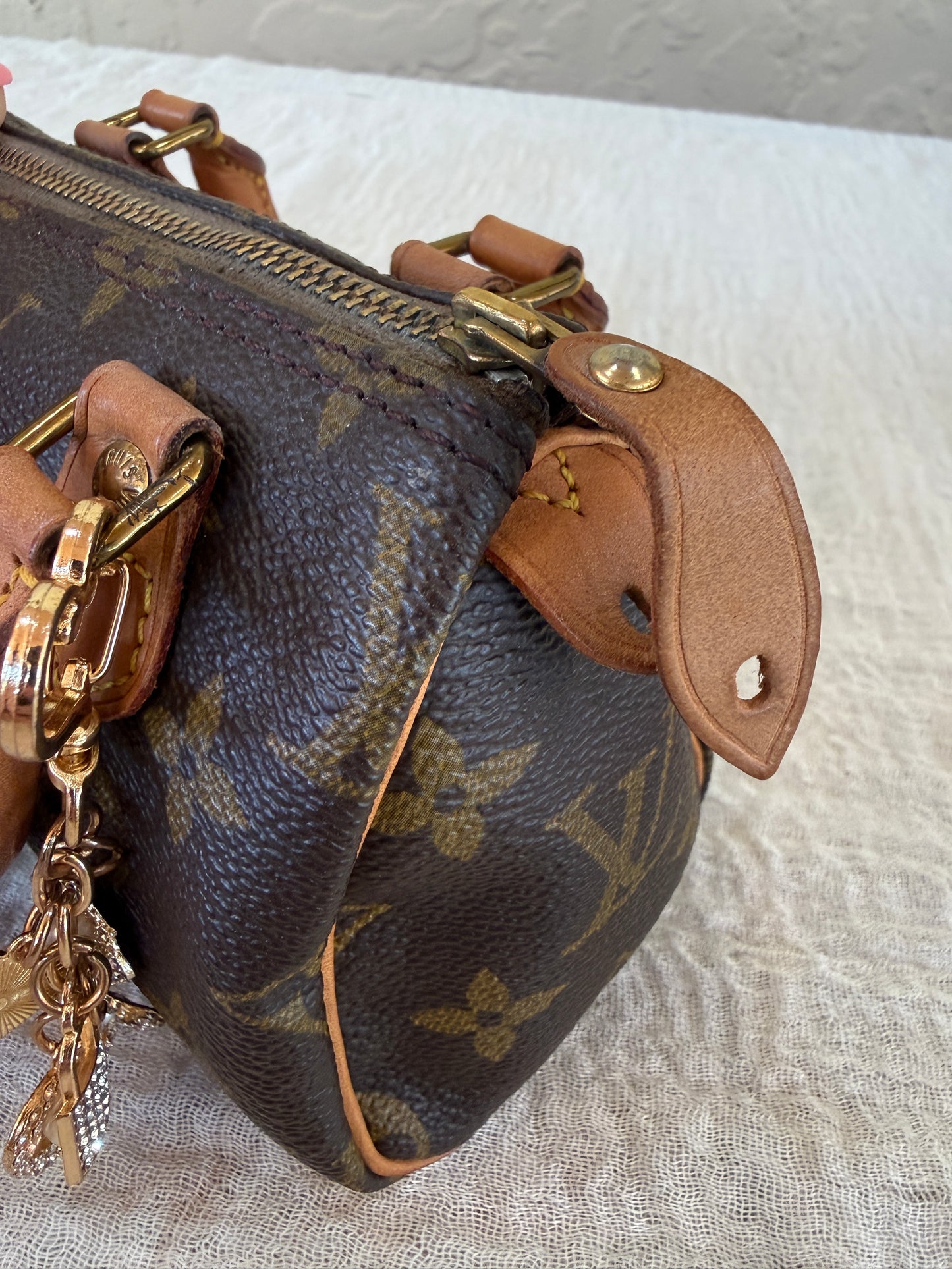 Louis Vuitton Mini Speedy With Unbranded Chain and Charm