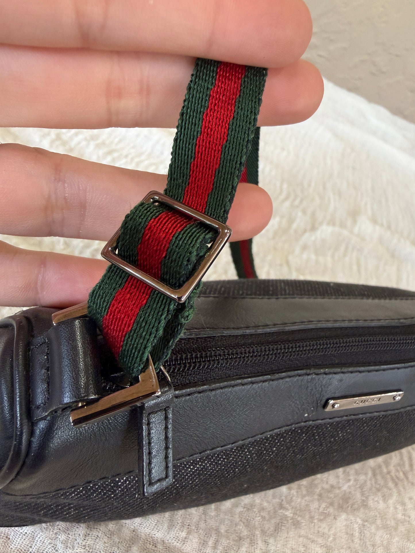 Gucci Black Denim Sherry Line Mini Shoulder Bag