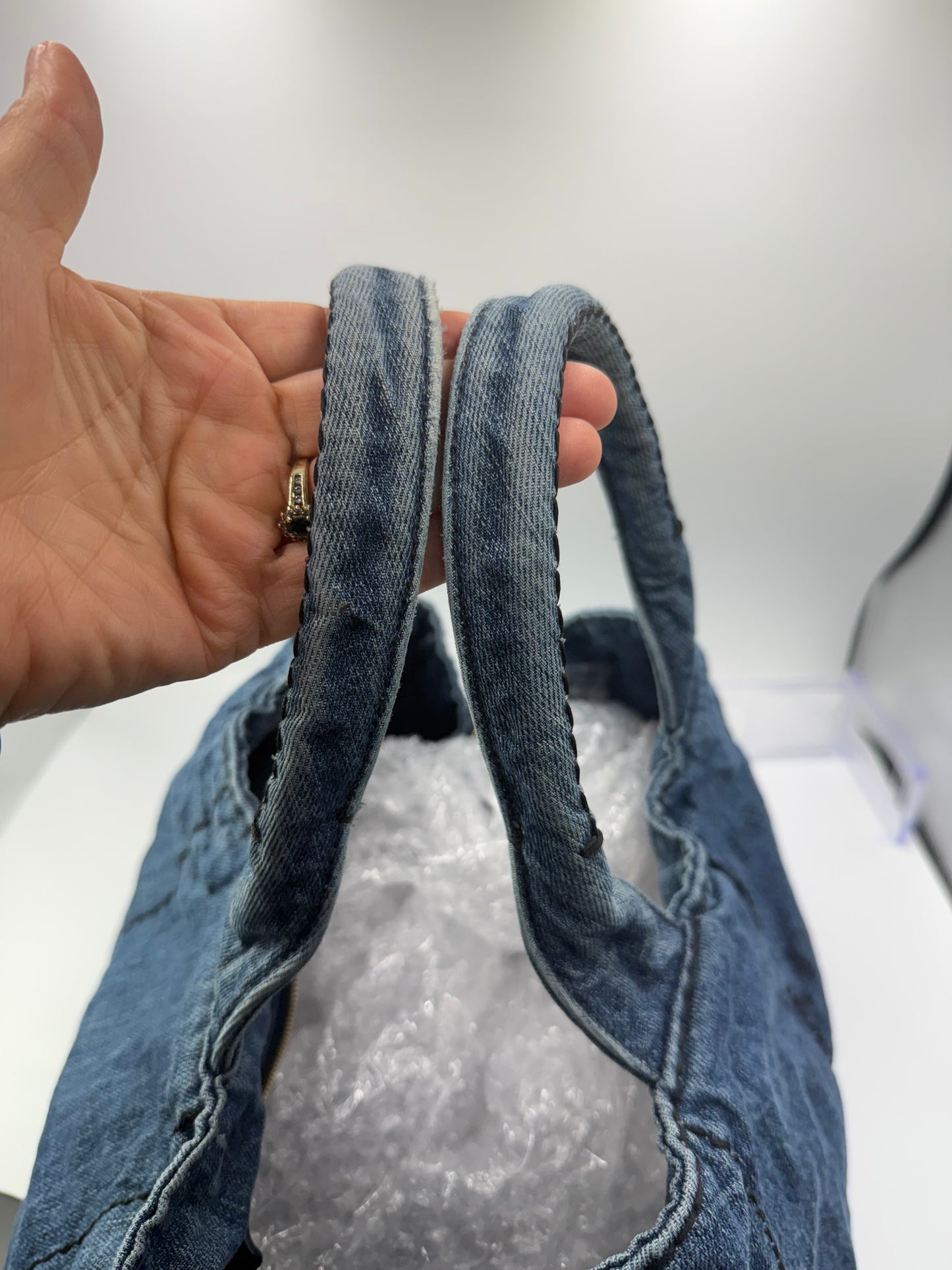 Prada Demim Canapa Medium Tote Bag