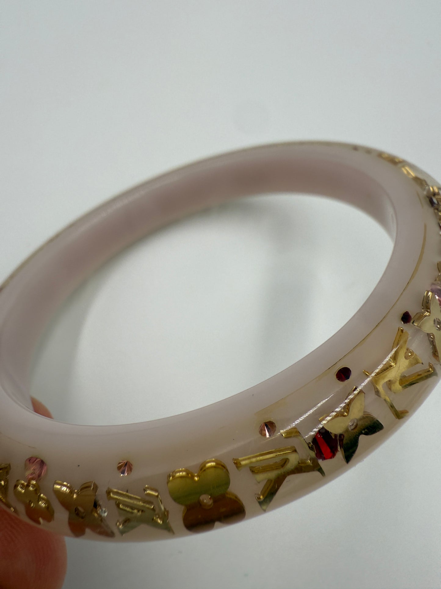Louis Vuitton Pink Inclusion Resin Bangle