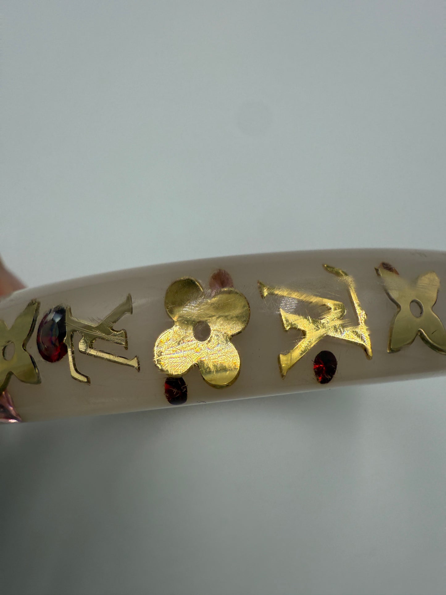 Louis Vuitton Pink Inclusion Resin Bangle