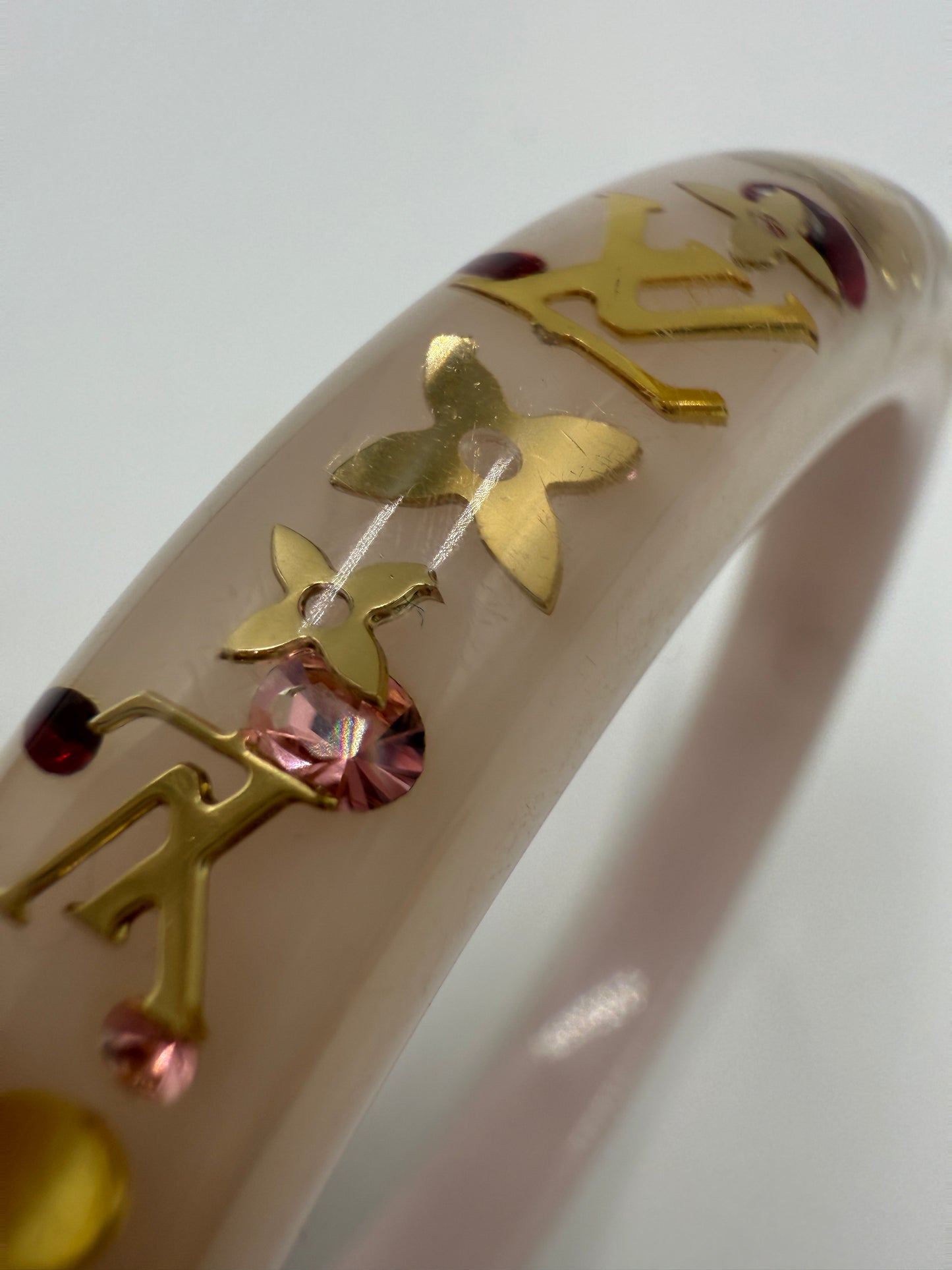 Louis Vuitton Pink Inclusion Resin Bangle
