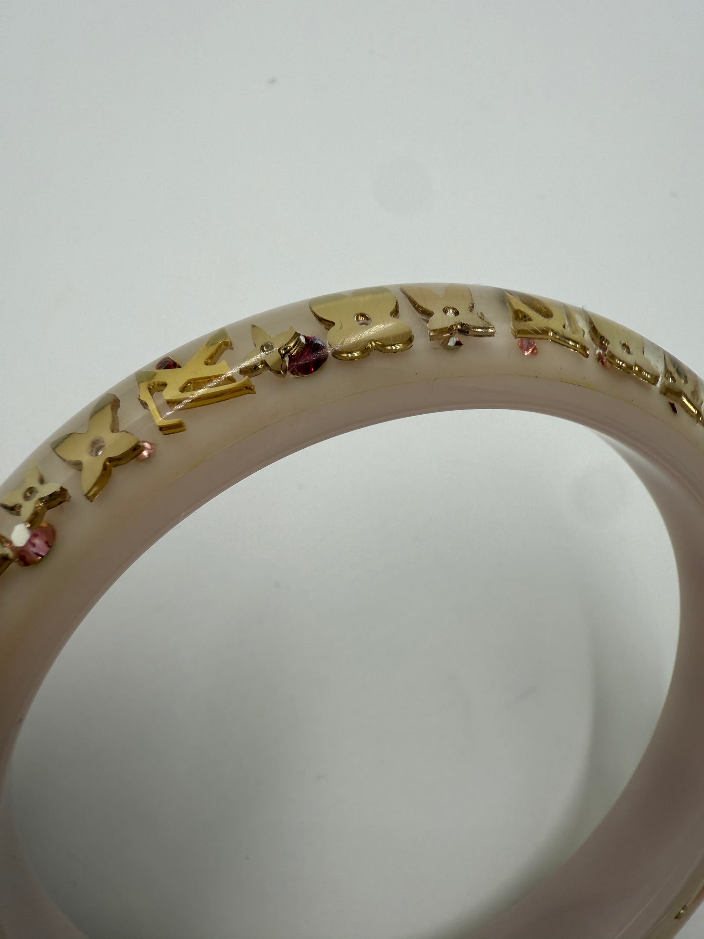 Louis Vuitton Pink Inclusion Resin Bangle
