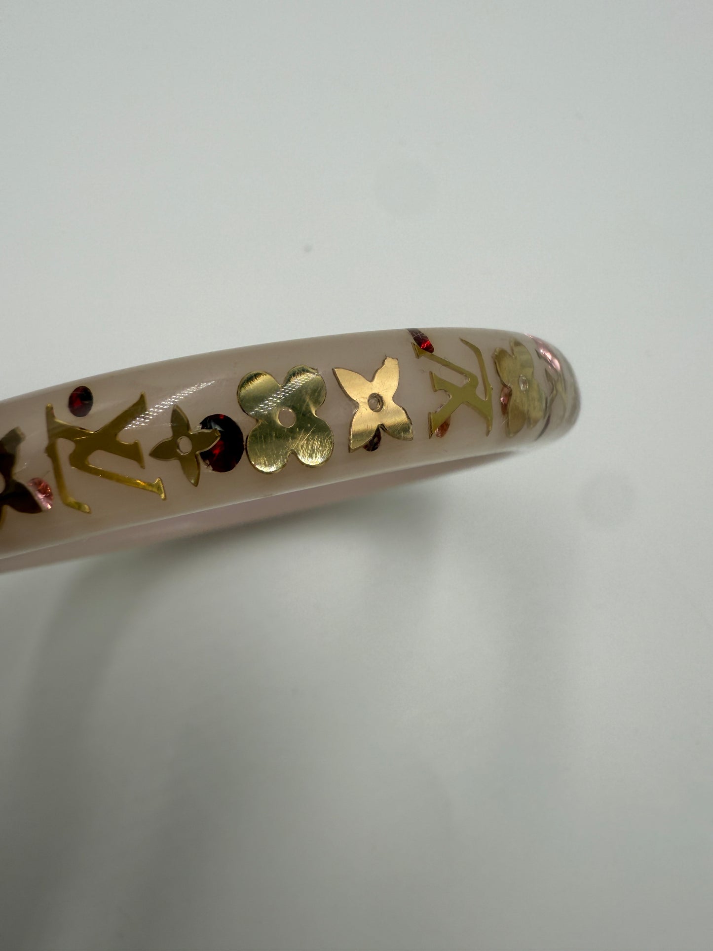 Louis Vuitton Pink Inclusion Resin Bangle
