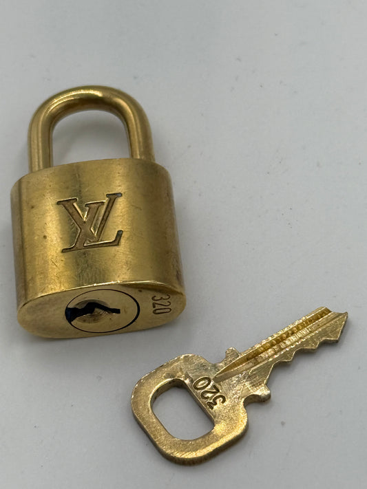 Louis Vuitton Gold Tone Brass Lock and Key
