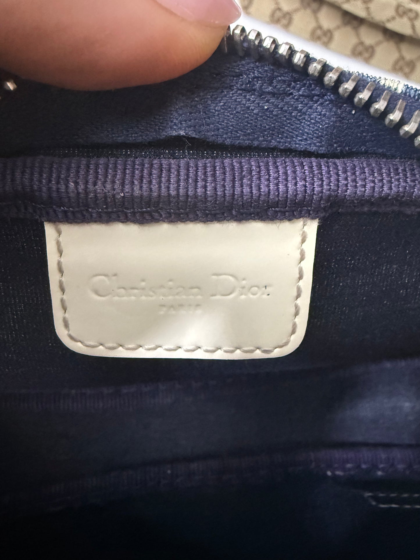 Christian Dior Blue Trotter Canvas Cosmetic Case