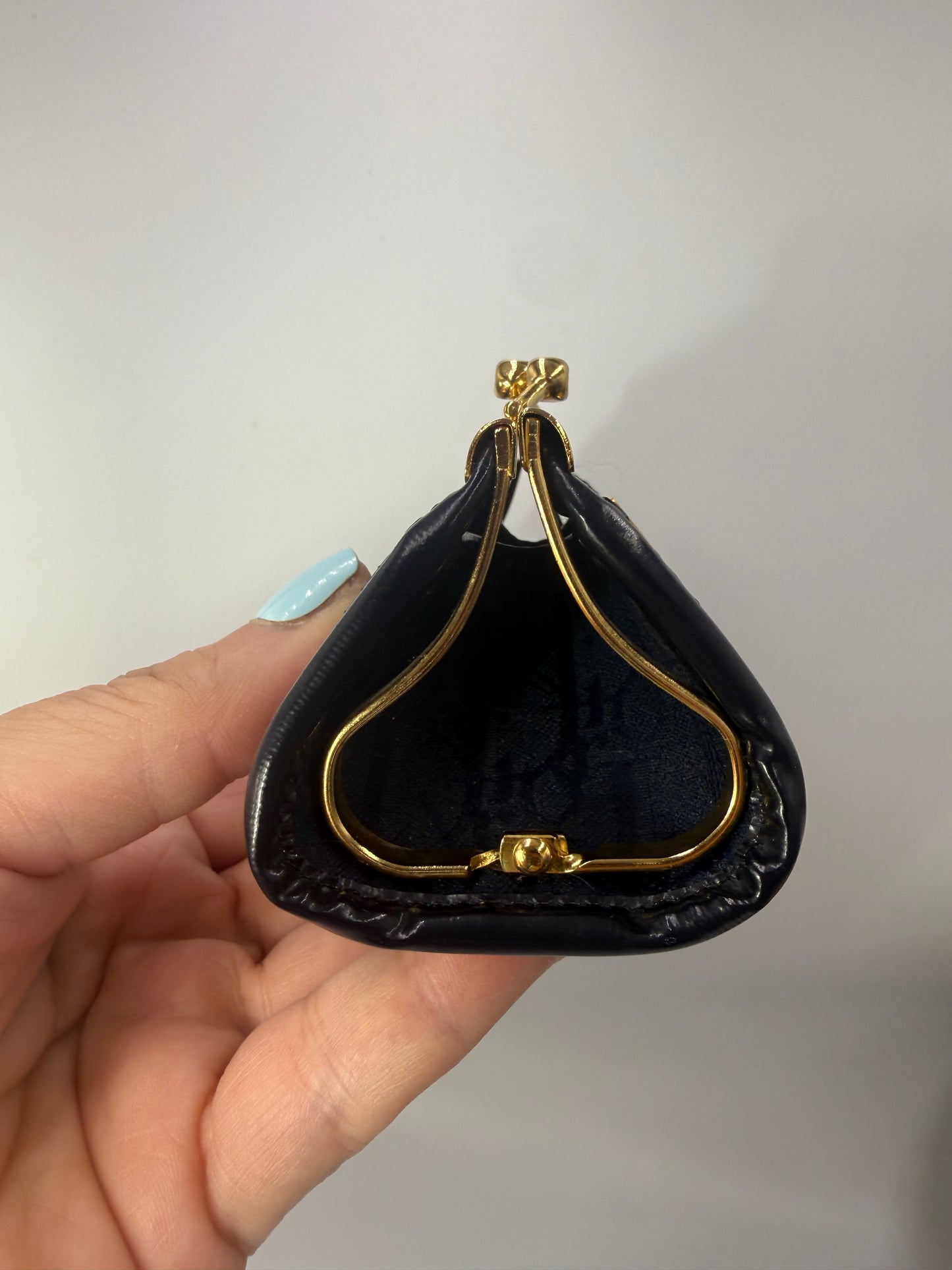 Christian Dior Vintage Navy Kisslock Coin Case