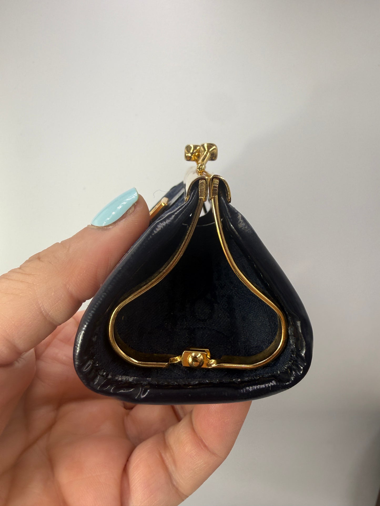 Christian Dior Vintage Navy Kisslock Coin Case