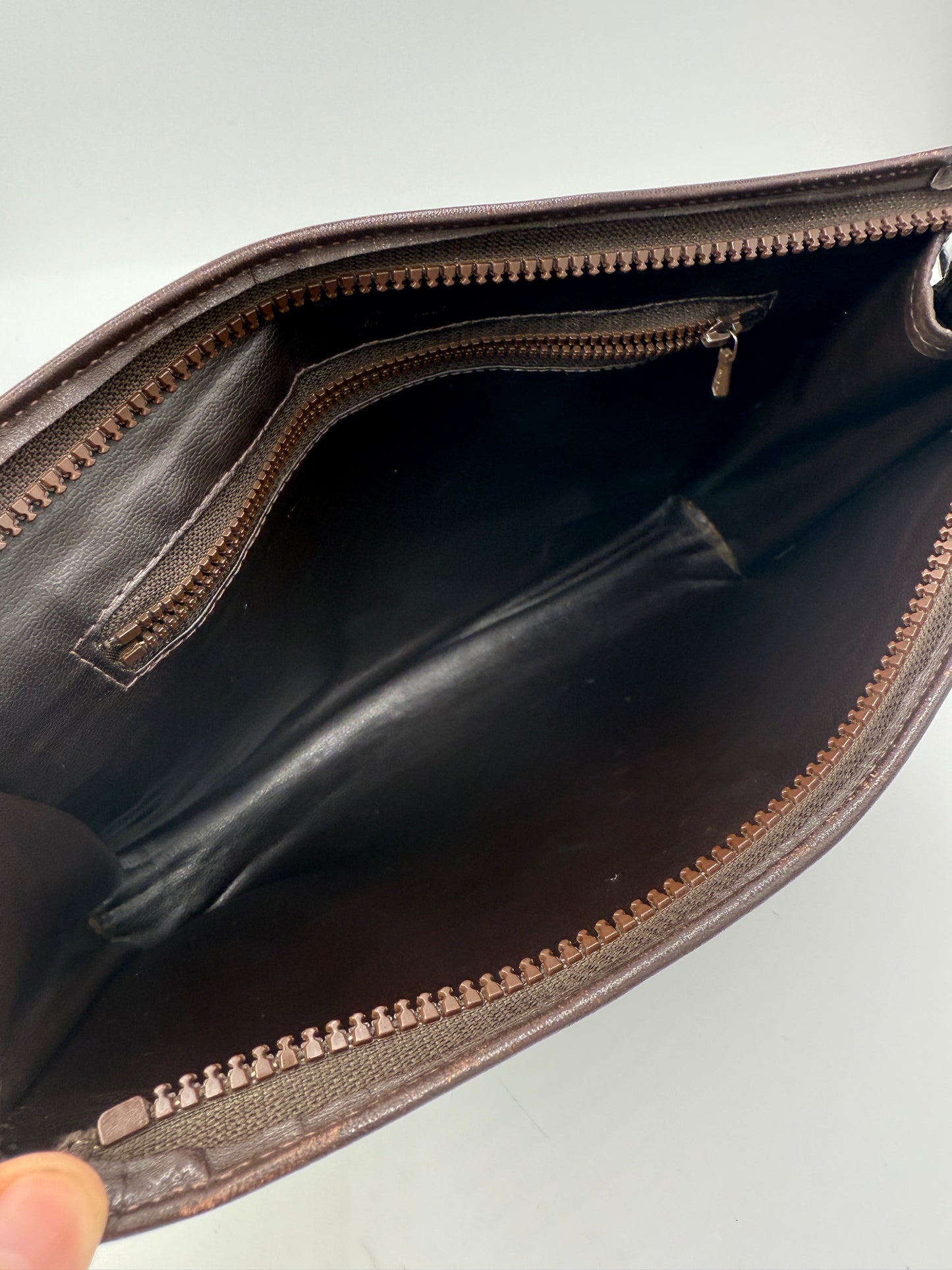 Celine Brown Suede Macadam Clutch