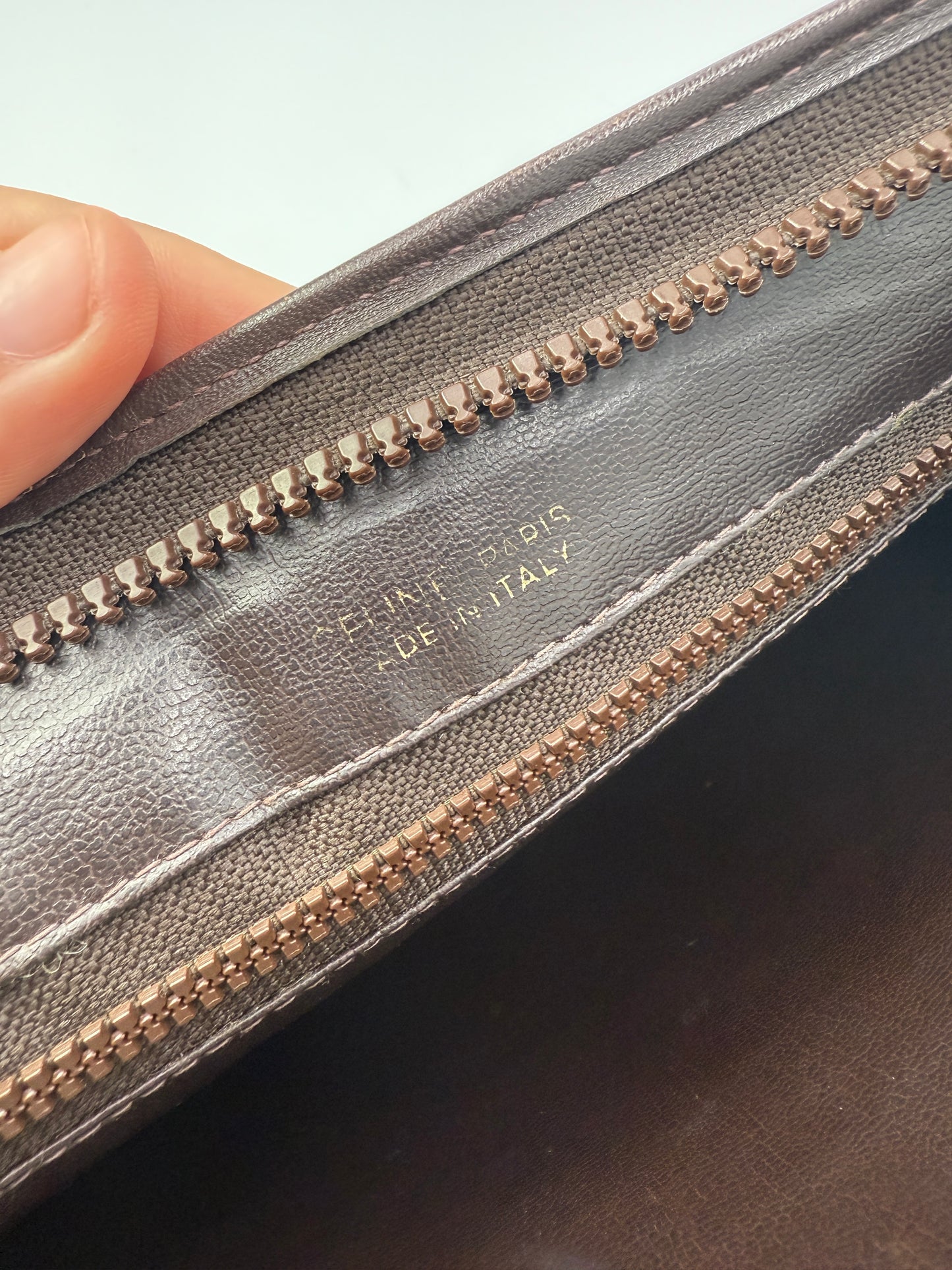 Celine Brown Suede Macadam Clutch