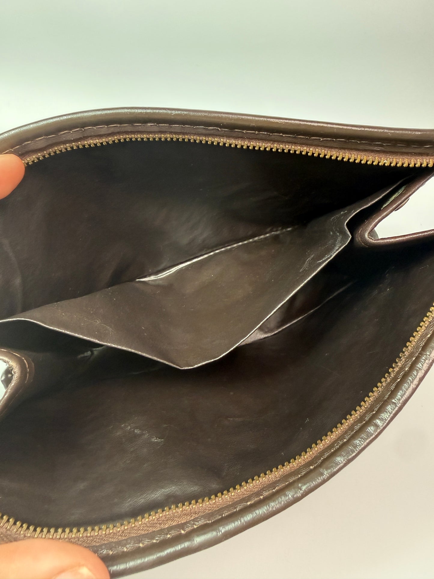 Fendi Zucca Canvas Toiletry Pouch Zippered Clutch