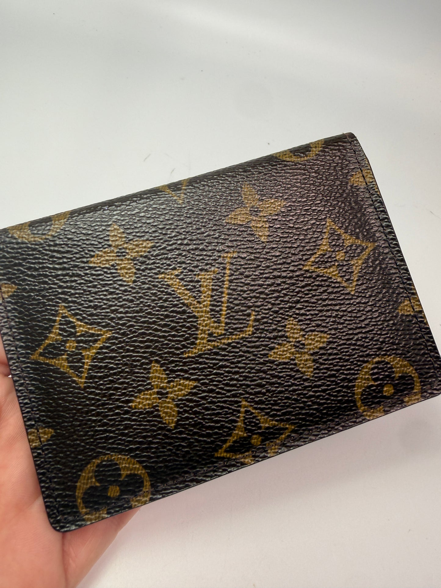 LV Monogram Coated Canvas ID Holder Compact Wallet CA0015