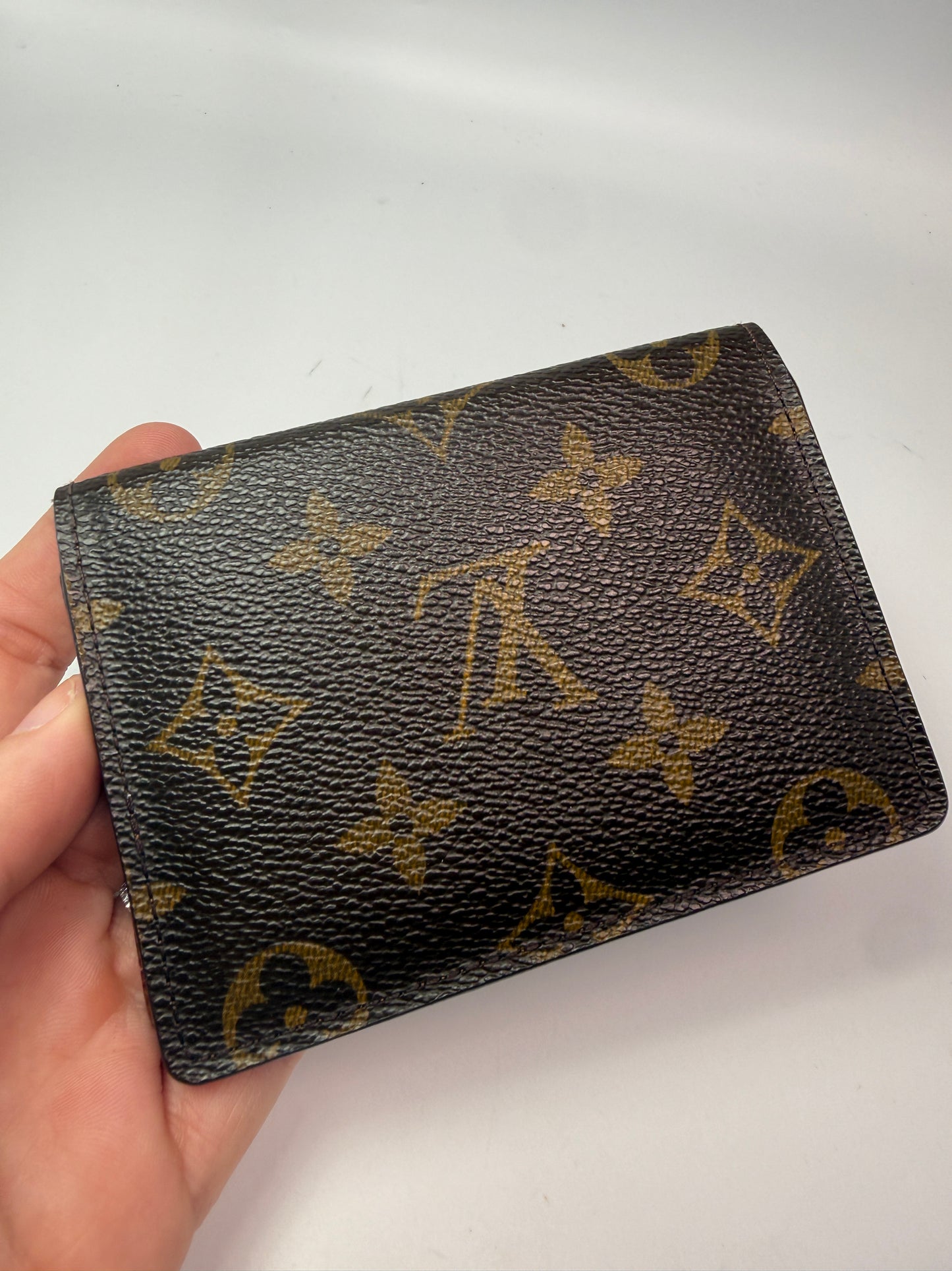 LV Monogram Coated Canvas ID Holder Compact Wallet CA0015