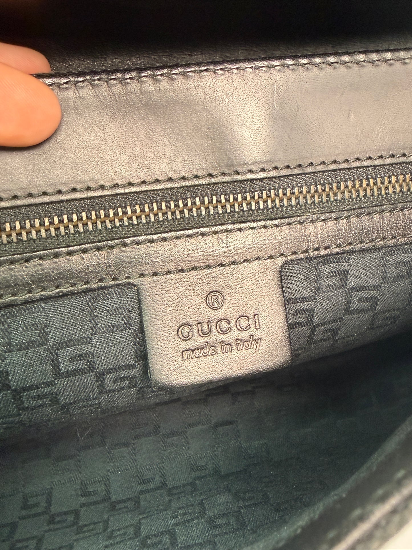 Gucci Black Canvas Shoulder Bag Unbranded Red and Green Crossbody Strap
