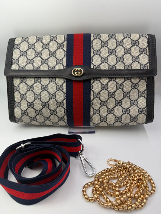 Gucci Guccissima Supreme Canvas Ophidia Clutch