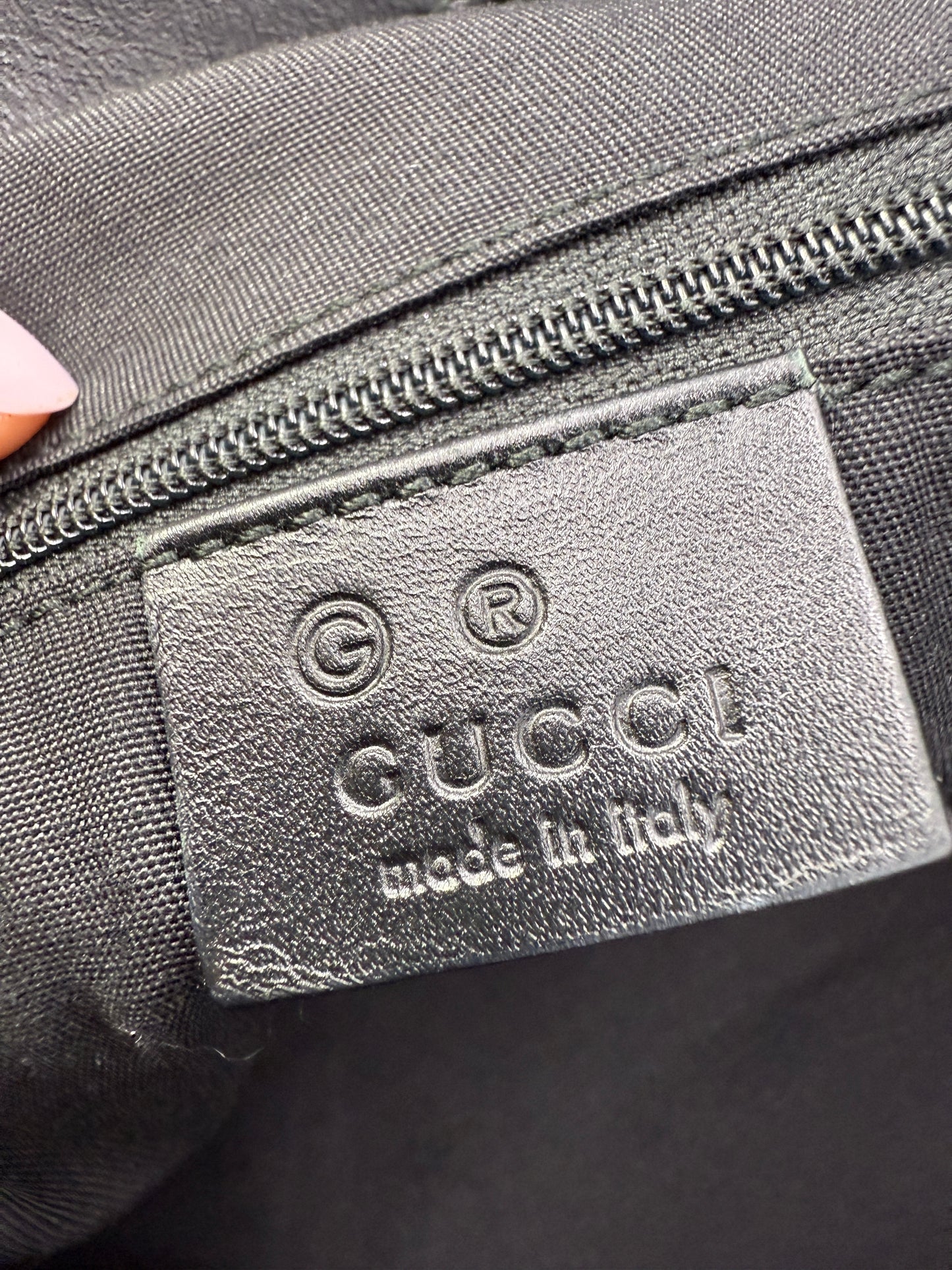 Gucci Guccissima Green And Black Canvas Tote Bag