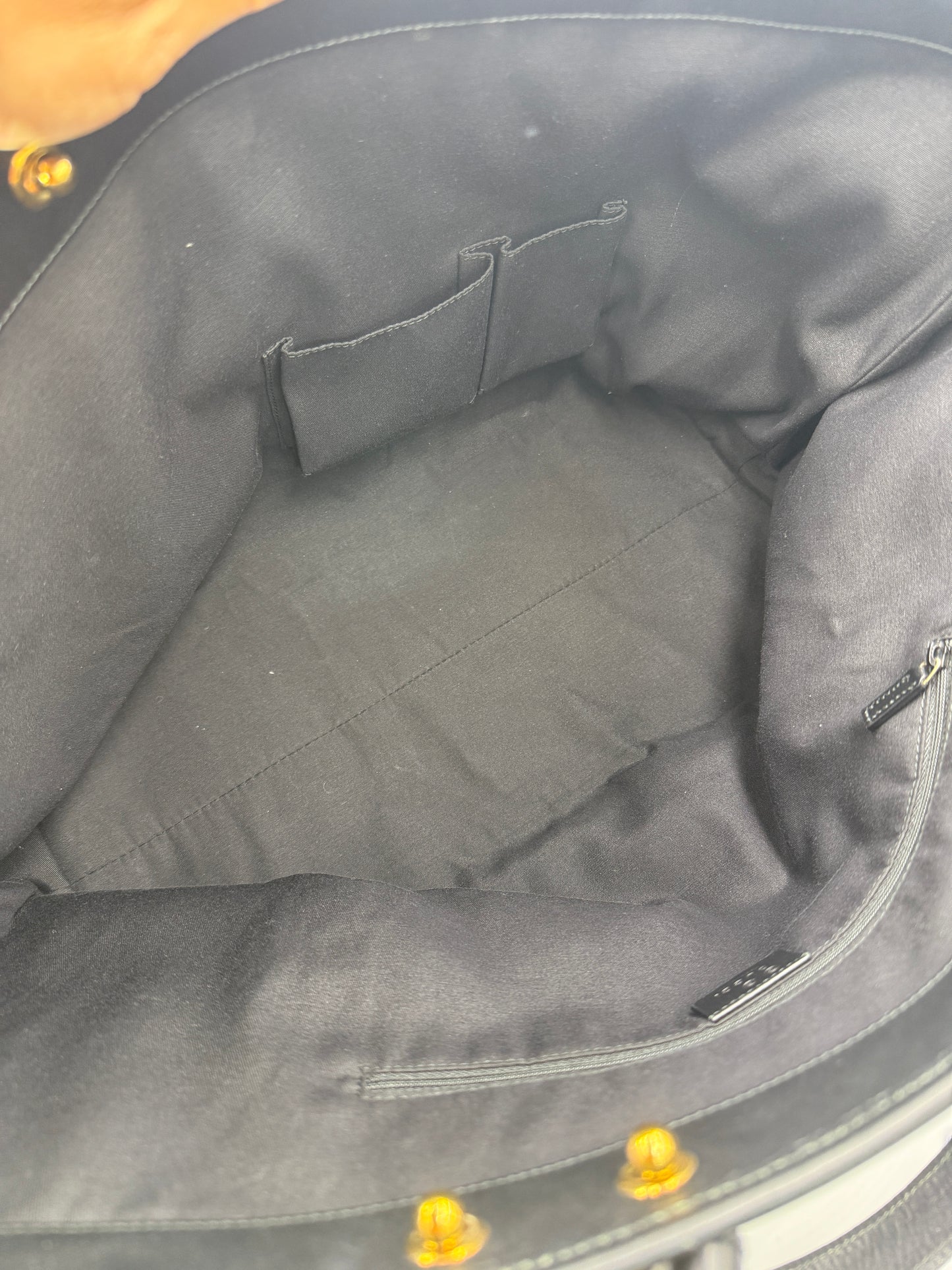 Gucci Guccissima Green And Black Canvas Tote Bag