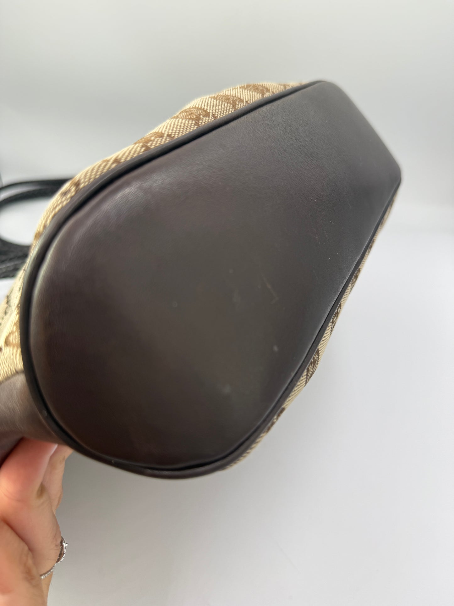 Gucci Guccissima Tan And Brown Crossbody Bag.