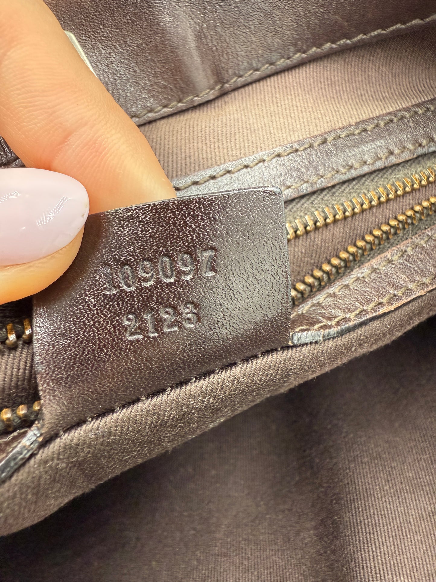 Gucci Guccissima Tan And Brown Crossbody Bag.