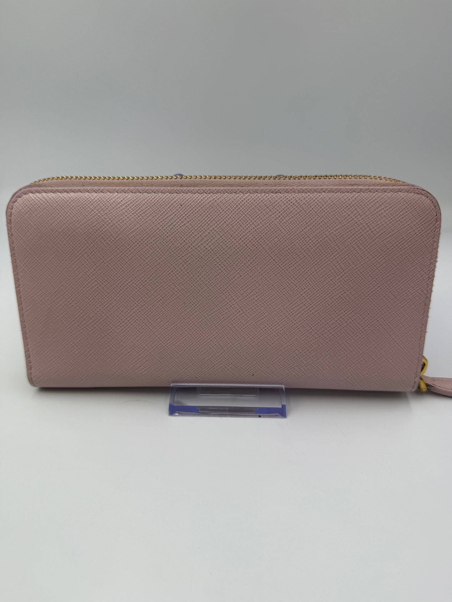 Prada Pink Saffiano Leather Zippy Wallet