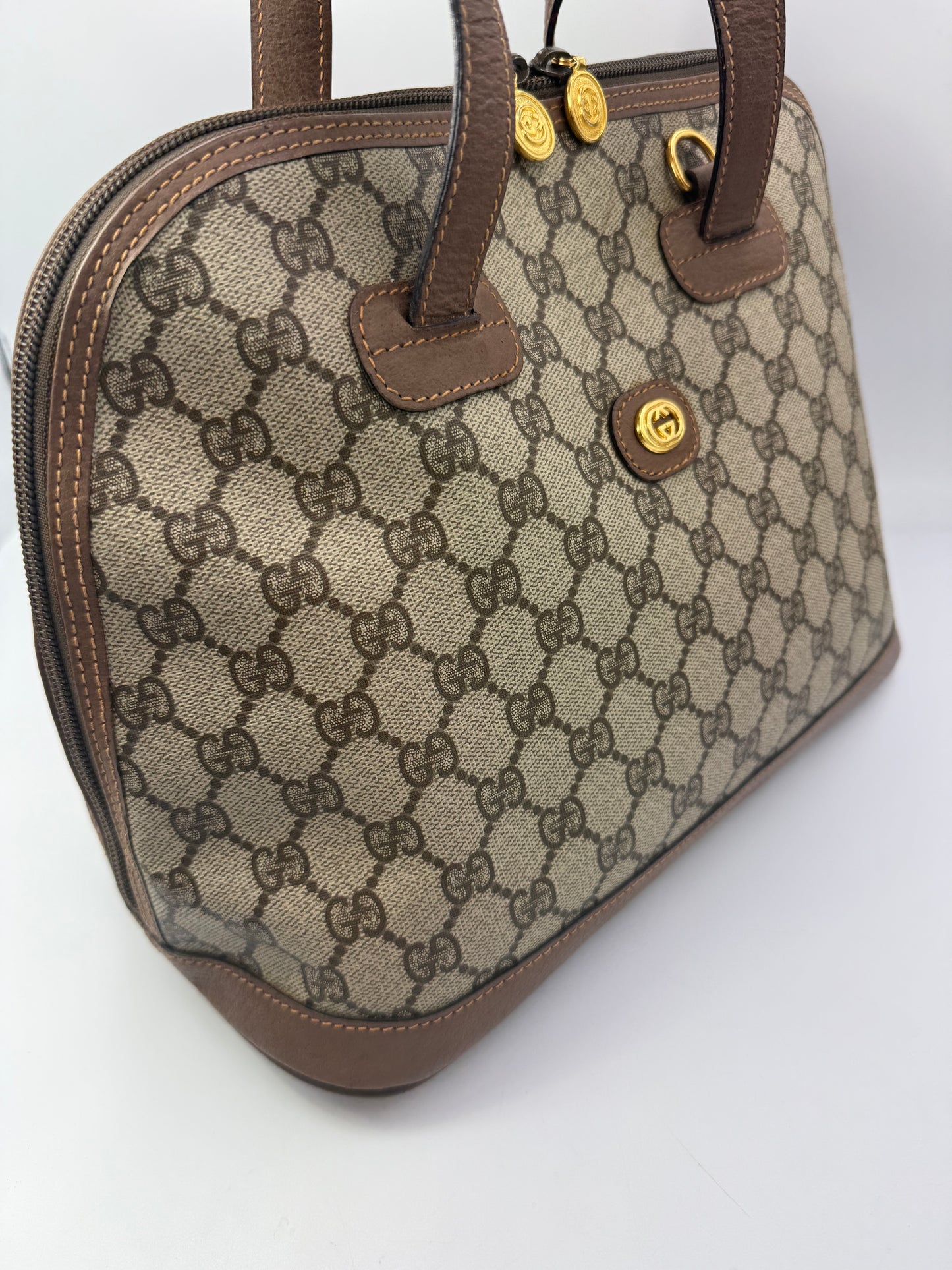 Gucci Guccissima (Alma) Dome Shaped Tan And Brown Supreme Canvas Handbag