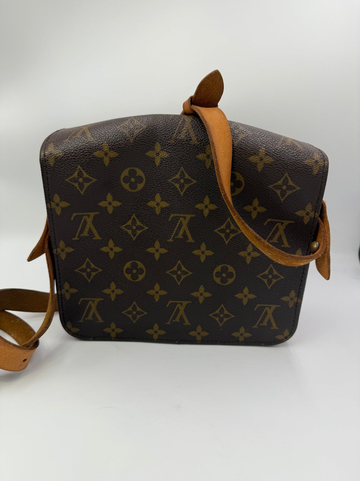Louis Vuitton Monogram Cartouchiere MM Crossbody Shoulder Bag 884SL