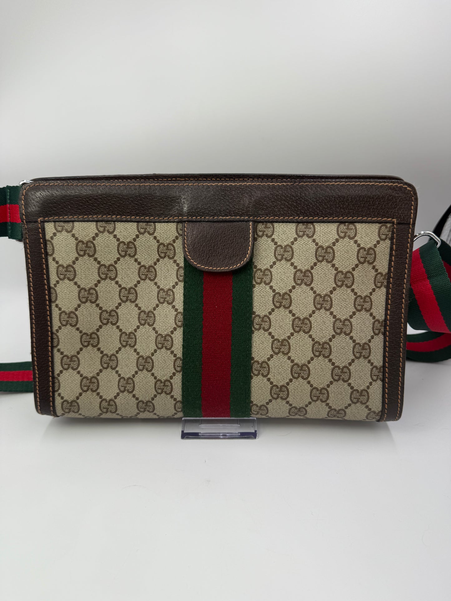 Gucci Supreme Coated Canvas Sherry Line Toiletry Pouch