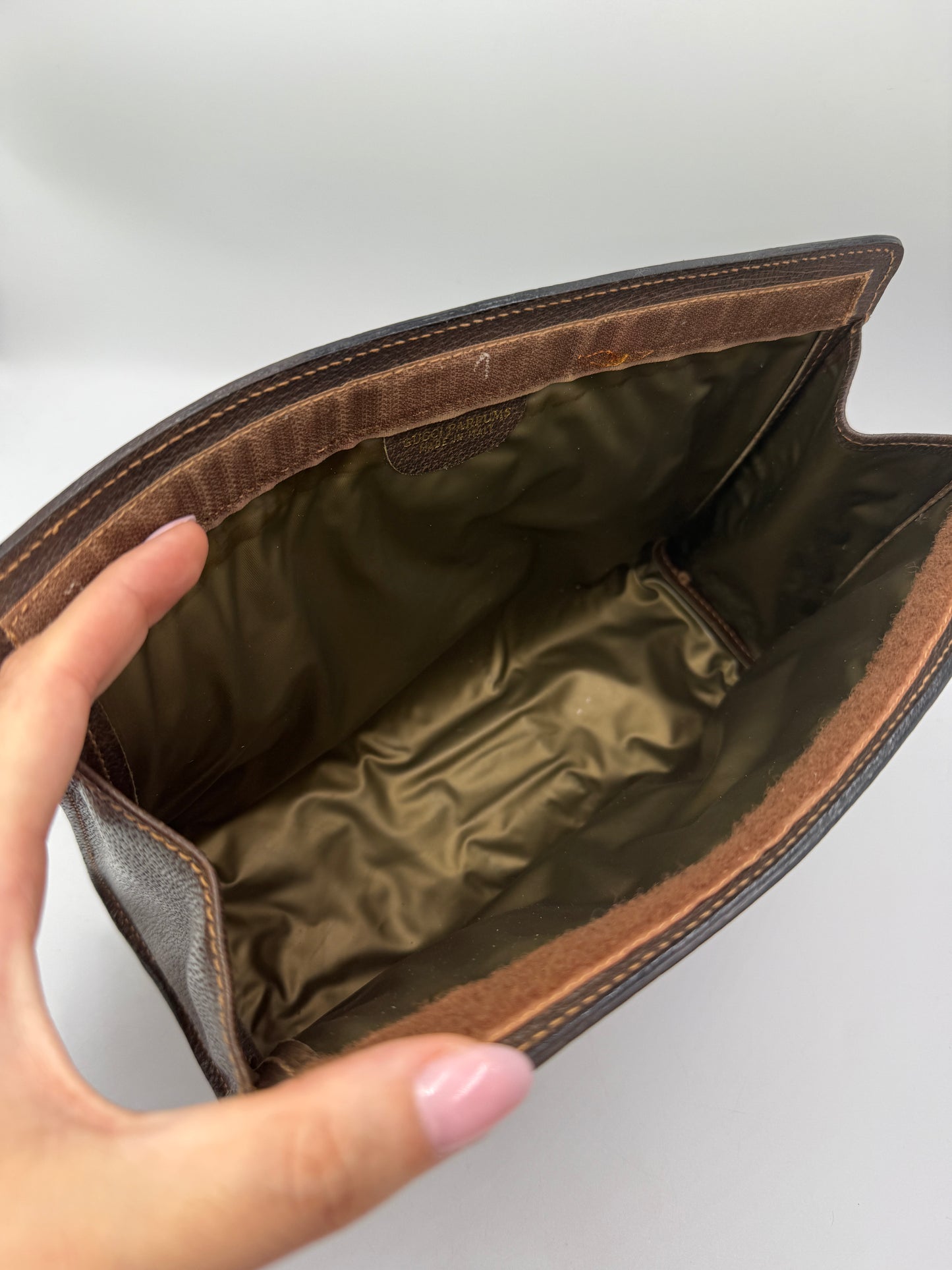 Gucci Supreme Coated Canvas Sherry Line Toiletry Pouch